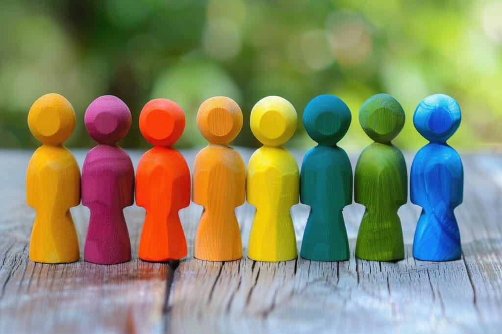 multicolored, colorful, rainbow, nature, texture, multiracial, multicultural, interracial, diversity, people, love, together, happy, couple, feminism, friendship, ai generated